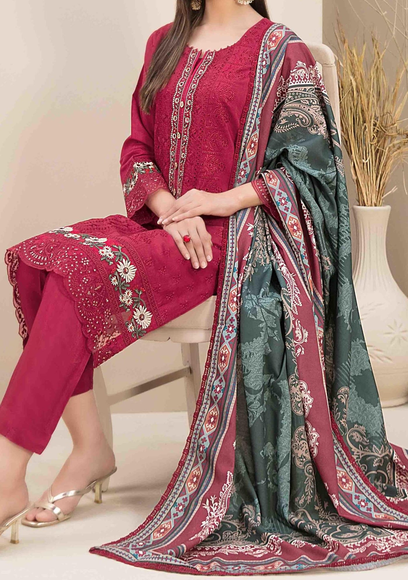 Tawakkal Feeha Heavy Embroidered Viscose Dress - db24892