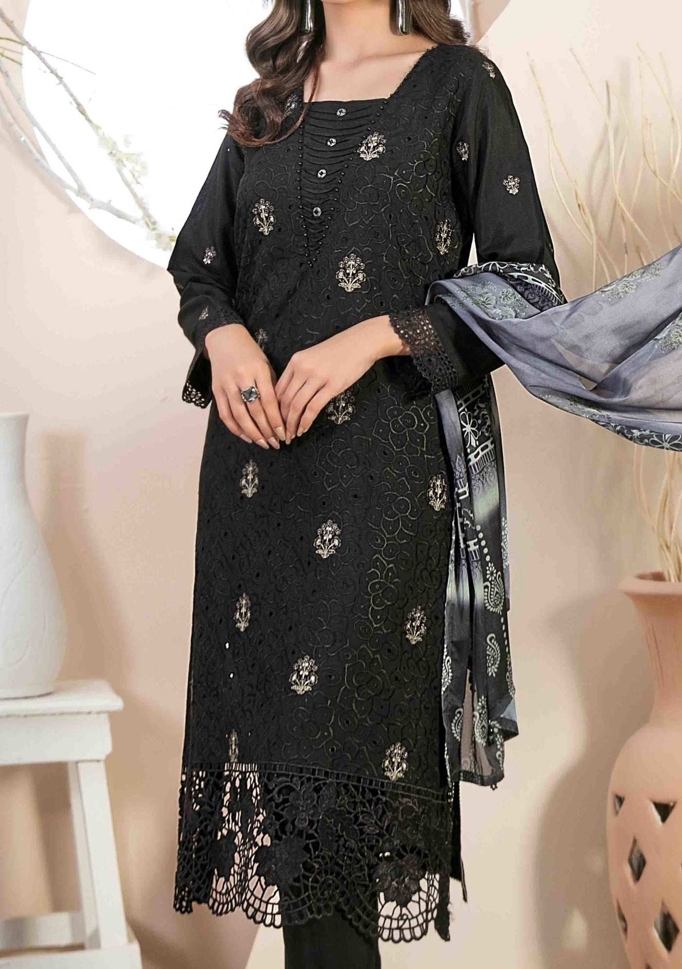 Tawakkal Ruba Heavy Embroidered Viscose Dress - db24989