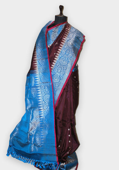 Traditional Hand Woven Gadwal Silk Saree - db22906